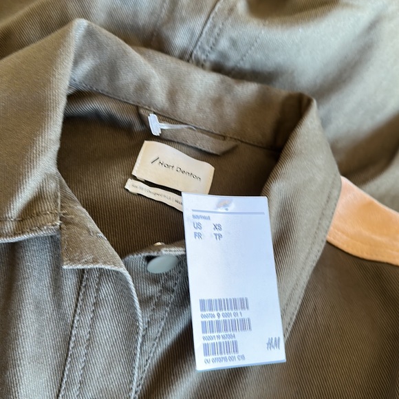 NWT H&M X Hart Denton Green Cargo Denim Suede Patch Jumpsuit Boiler Suit - Picture 8 of 9